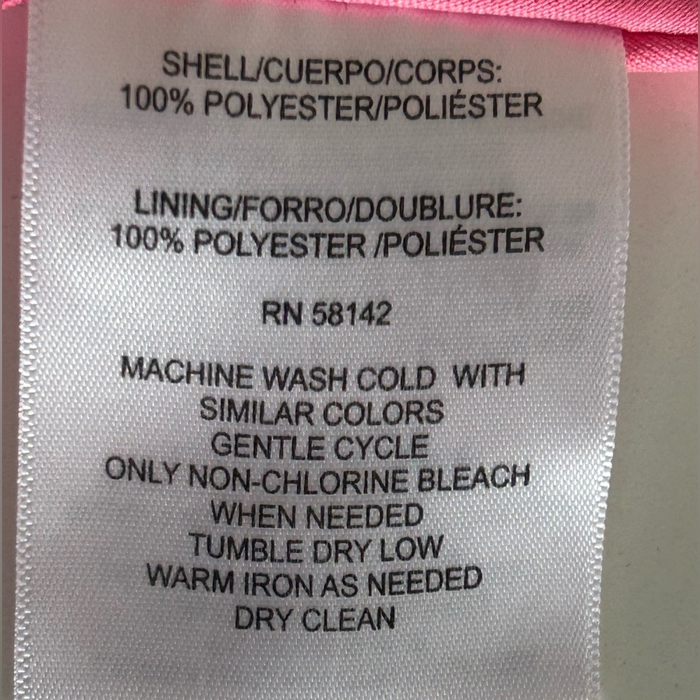 Pink Polka Dot Dress Maggy London Size 10 Knee Length Coquette Faux Wrap - Picture 7 of 8